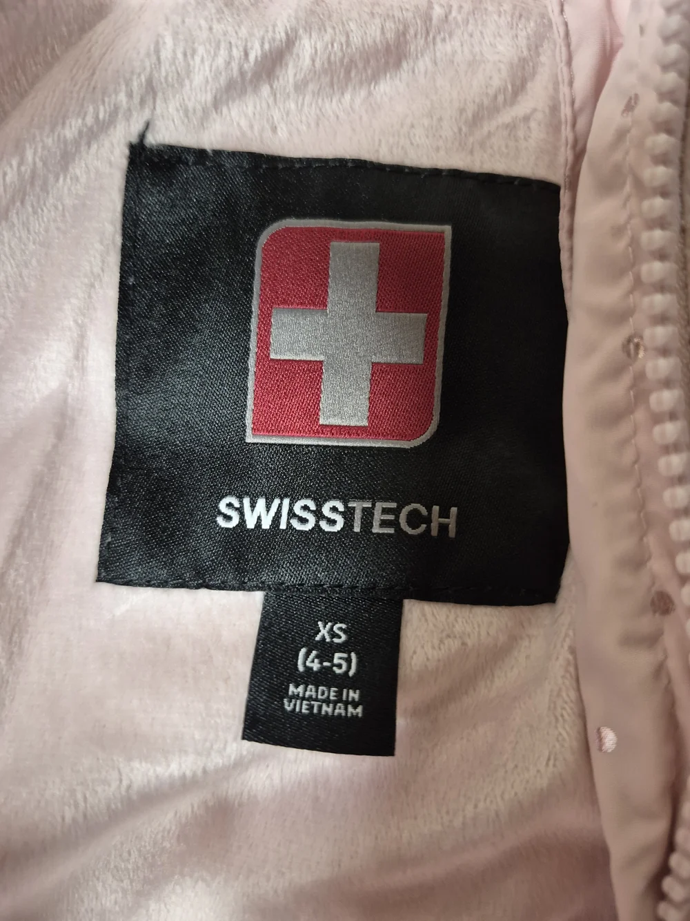 Swiss Tech Girls' Light Pink Hooded Puffer with Metallic Polka Dots
